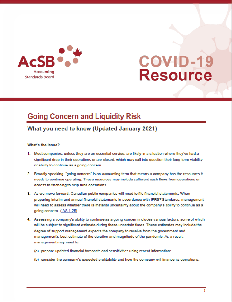 Cover Image of Going Concern Article